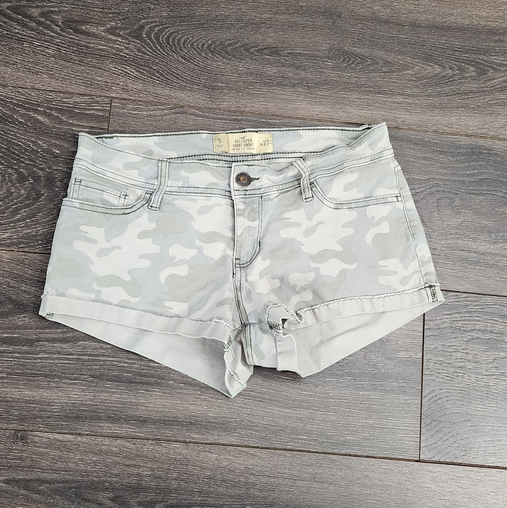Hollister Camo Jean Short Short Low Rise Shorts